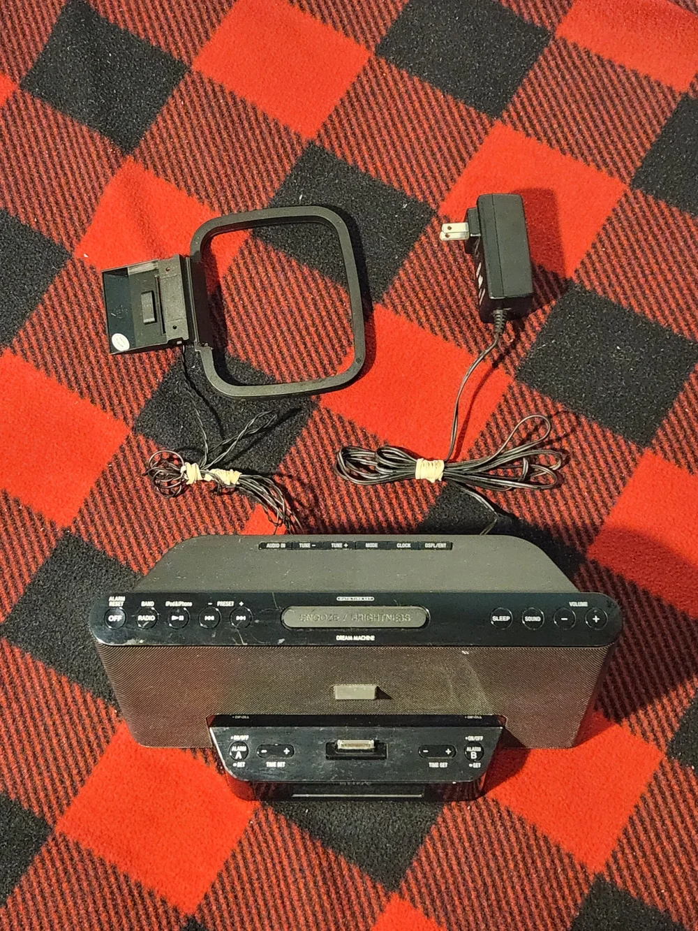 Sony Black Portable Docking Speaker with Clock and Dock